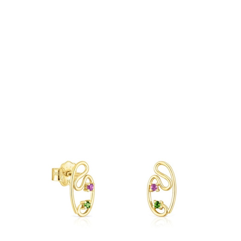 Pendientes TOUS Tsuri with gemstones Mujer Dorados | 9465PSZVG