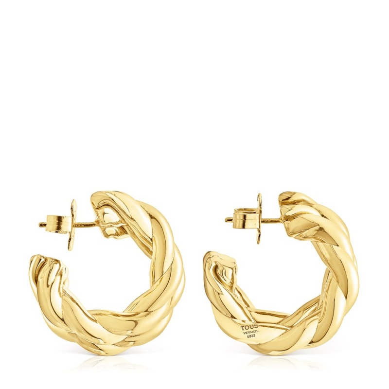 Pendientes TOUS Twisted Double Mujer Plateados | 2750UVNXL