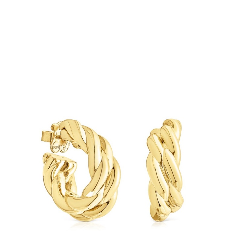 Pendientes TOUS Twisted Double Mujer Plateados | 2750UVNXL