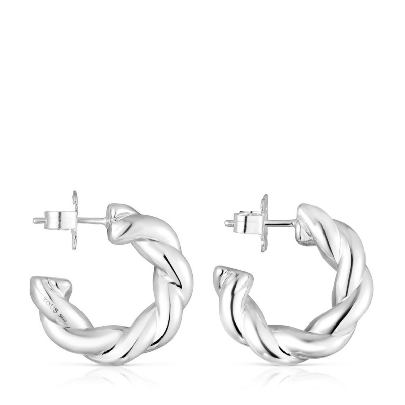 Pendientes TOUS Twisted Mujer Plateados | 1256AEBUF