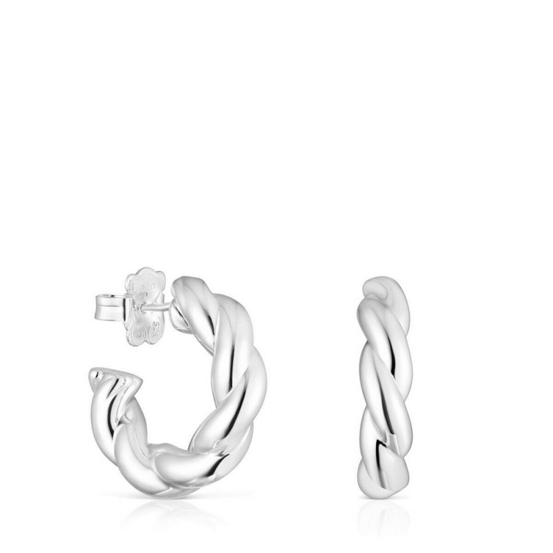 Pendientes TOUS Twisted Mujer Plateados | 1256AEBUF