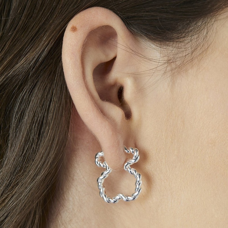 Pendientes TOUS Twisted with bear silhouette Mujer Dorados | 7280CUYSA