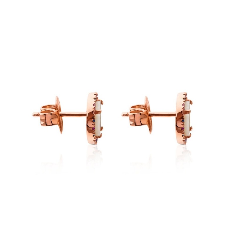 Pendientes TOUS Vermeil Camille with Mother-of-Pearl multicolored Sapphire Mujer Rosas Plateados Azules | 3085LRYHJ