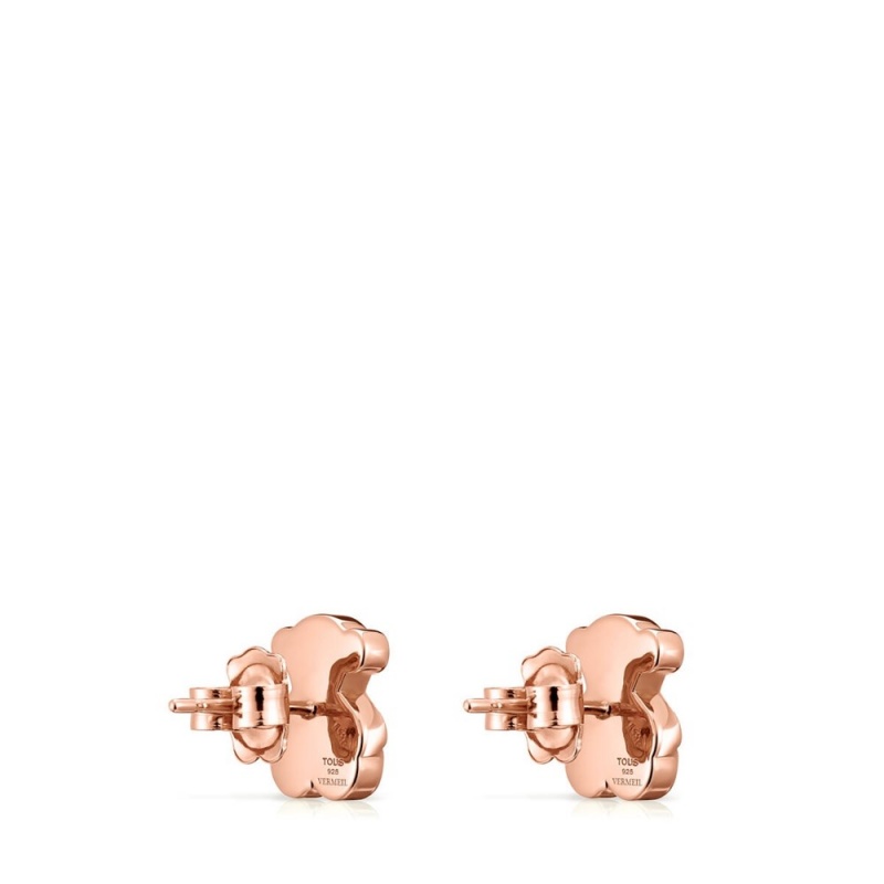 Pendientes TOUS Vermeil Sweet Dolls bear Mujer Rosas Plateados | 7684YLQXO