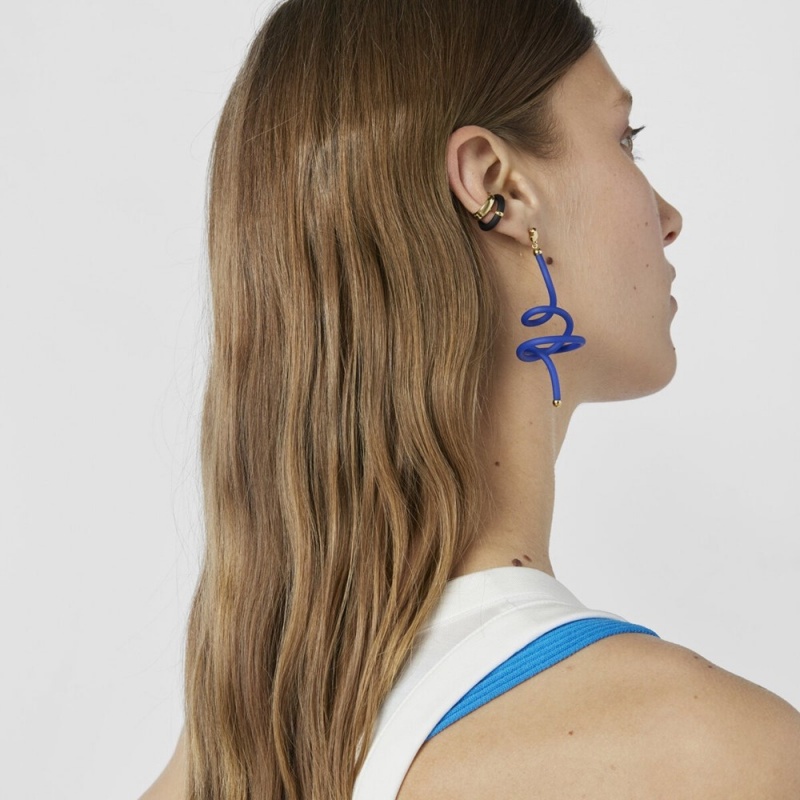 Pendientes TOUS bear spiral vermeil St. Tropez Caucho 1/2 Mujer Azules Plateados | 1465BAQMN