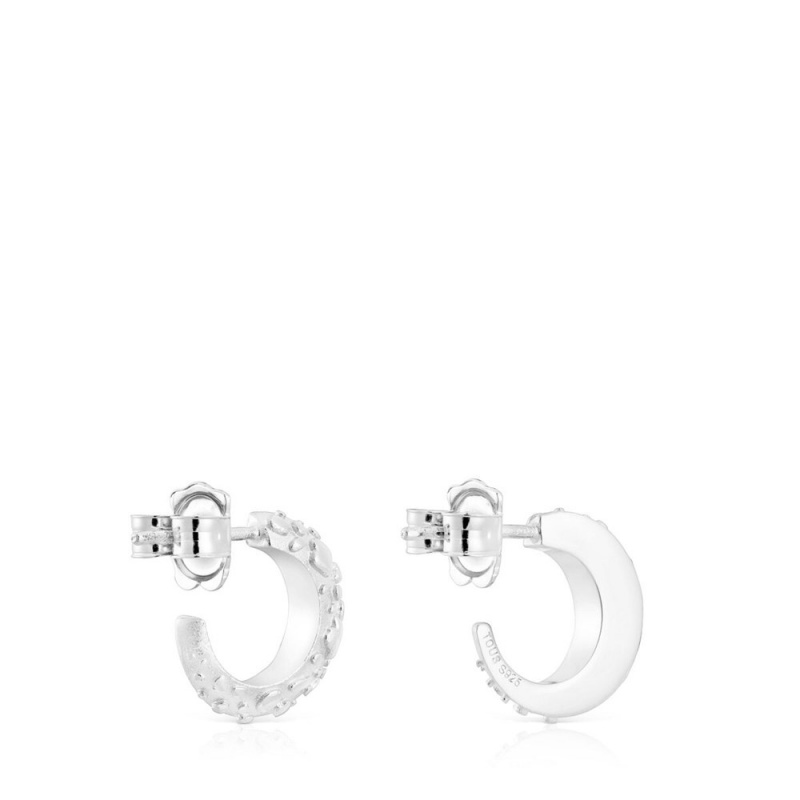 Pendientes TOUS hoop Dybe Mujer Plateados | 6278MLAEH