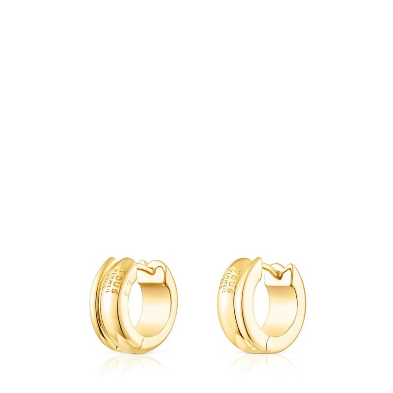 Pendientes TOUS vermeil Fellow Double-hoop Mujer Plateados | 2831EHKBO