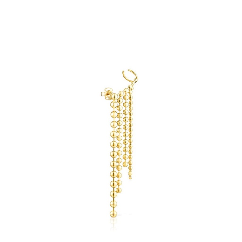 Pendientes TOUS vermeil Gloss Earcuff with five chains Mujer Plateados | 3512CYUMW