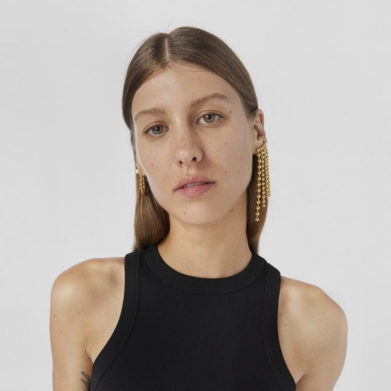 Pendientes TOUS vermeil Gloss Earcuff with five chains Mujer Plateados | 3512CYUMW