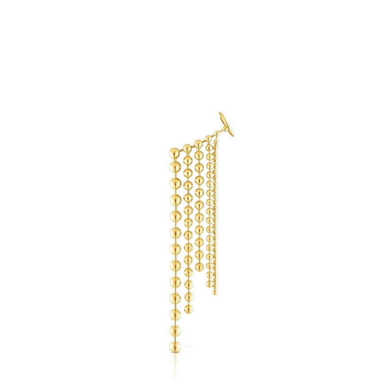 Pendientes TOUS vermeil Gloss Earcuff with five chains Mujer Plateados | 3512CYUMW