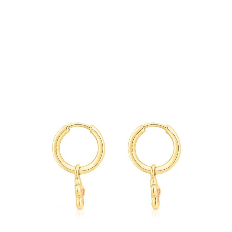 Pendientes TOUS vermeil Gregal flower hoop Mujer Plateados Naranjas Flores | 1845AUZJY