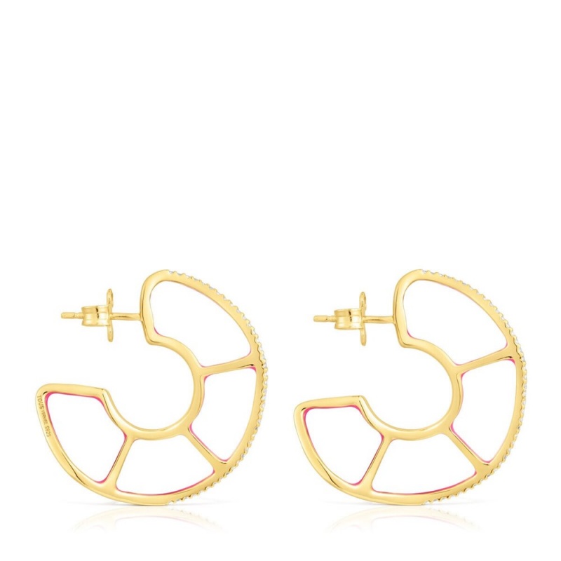 Pendientes TOUS vermeil Gregal hoop with topazes Mujer Plateados | 5092NOQBT