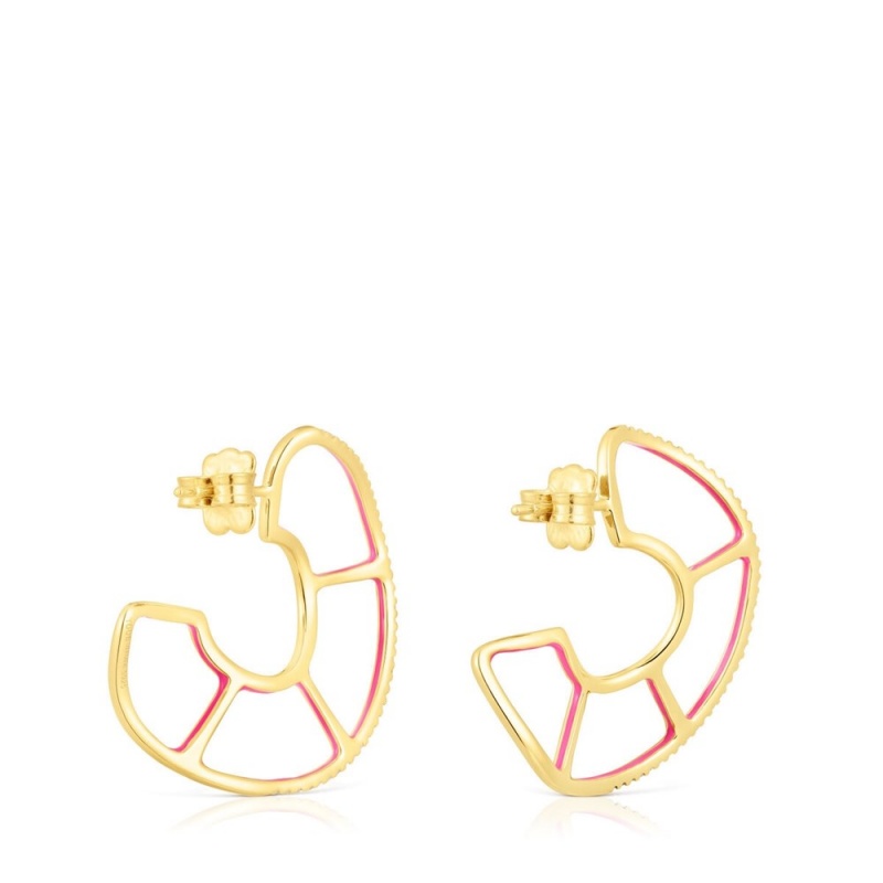 Pendientes TOUS vermeil Gregal hoop with topazes Mujer Plateados | 5092NOQBT