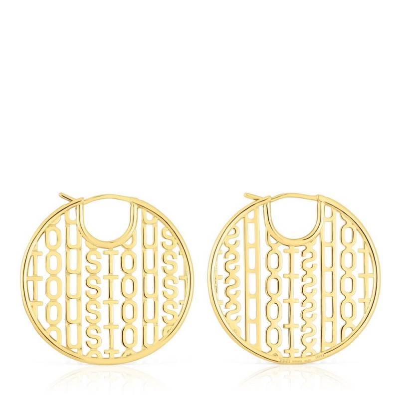 Pendientes TOUS vermeil Logo Mujer Plateados | 4681ROTNJ