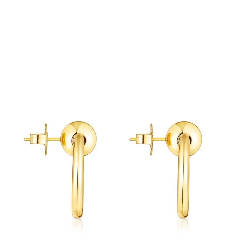 Pendientes TOUS vermeil Plump Circle Mujer Plateados | 9378JGQVH