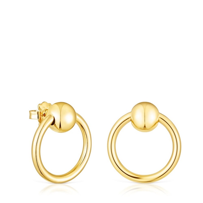 Pendientes TOUS vermeil Plump Circle Mujer Plateados | 9378JGQVH