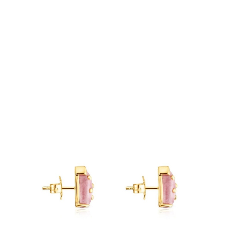 Pendientes TOUS vermeil Virtual Garden with rhodonite Mujer Plateados | 7638YATNK