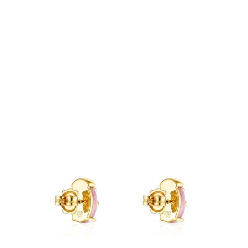 Pendientes TOUS vermeil Virtual Garden with rhodonite Mujer Plateados | 7638YATNK