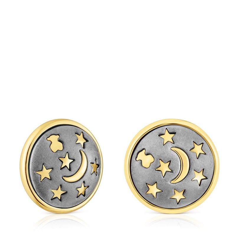 Pendientes TOUS vermeil dark Twiling Mujer Plateados Plateados Oscuro | 0759QORCE