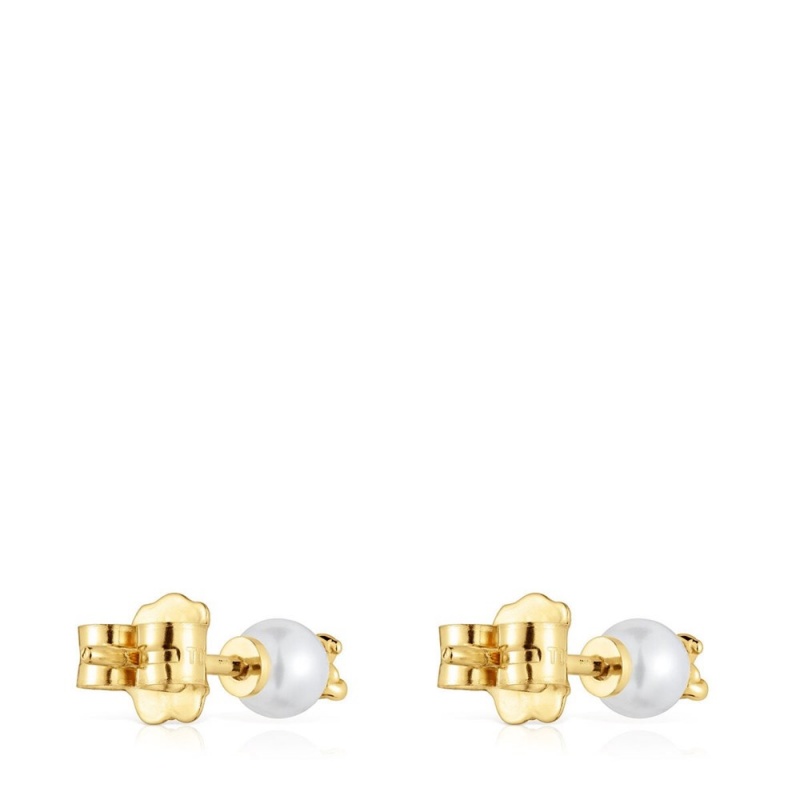 Pendientes TOUS with cultured pearl bear charm Bold Bear Mujer Dorados | 0786EDTBG