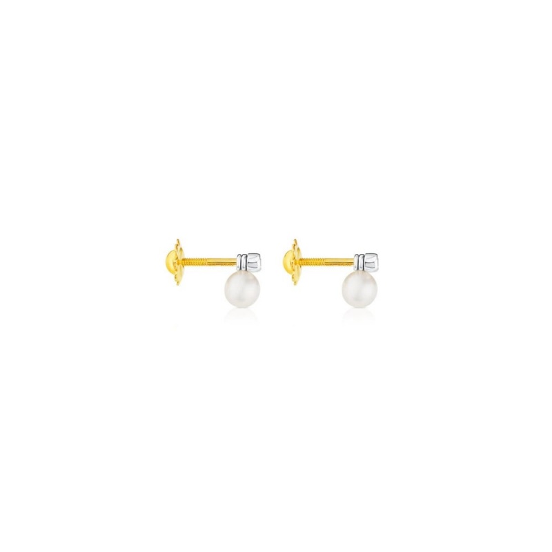 Pendientes TOUS with pearls Diamonds Mujer Blancos Dorados | 9428DOCIJ