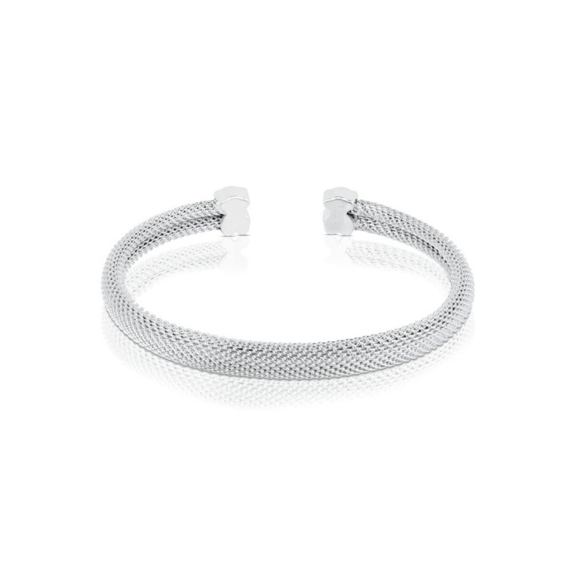 Pulseras TOUS Bangle Bear motif Mesh Mujer Plateados | 8925GJBAZ