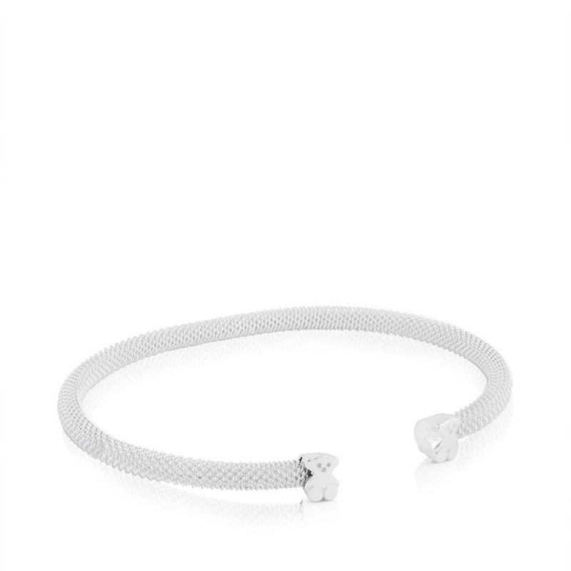 Pulseras TOUS Bear motif Mesh Mujer Plateados | 0136YLEBC