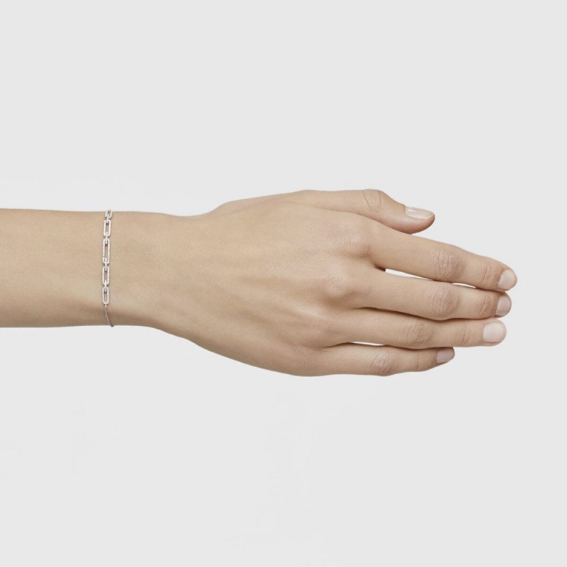 Pulseras TOUS Chain in with diamonds Les Classiques Mujer Blancos Dorados | 4792MAQFY