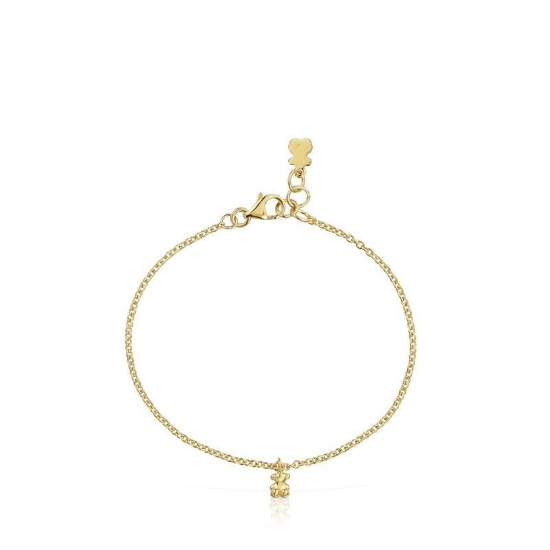 Pulseras TOUS Chain with 18 kt plating over round rings Bold Bear Mujer Dorados Plateados | 5617MNPBL