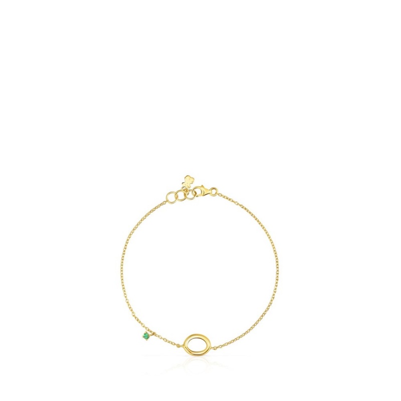 Pulseras TOUS Hav in with circle tsavorite gems Mujer Dorados | 9062MRPWK