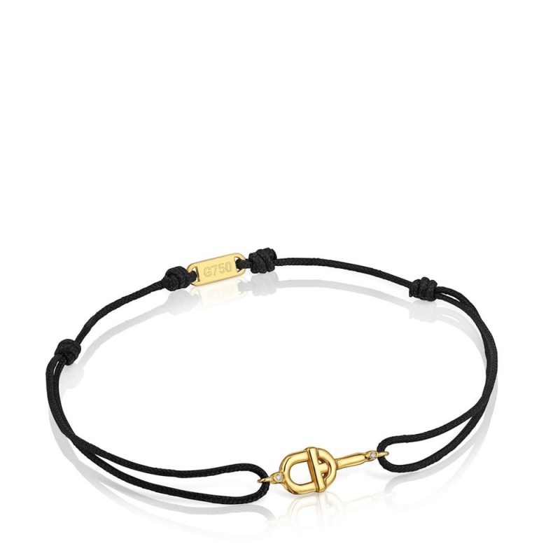 Pulseras TOUS MANIFEST with diamonds nylon Mujer Dorados | 0697OKYCR