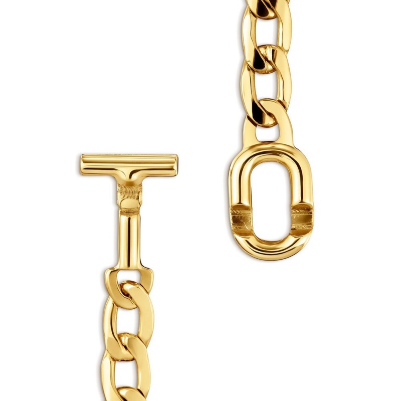 Pulseras TOUS Manifesto curb chain with 18kt plating over Mujer Dorados Plateados | 1602HCREP