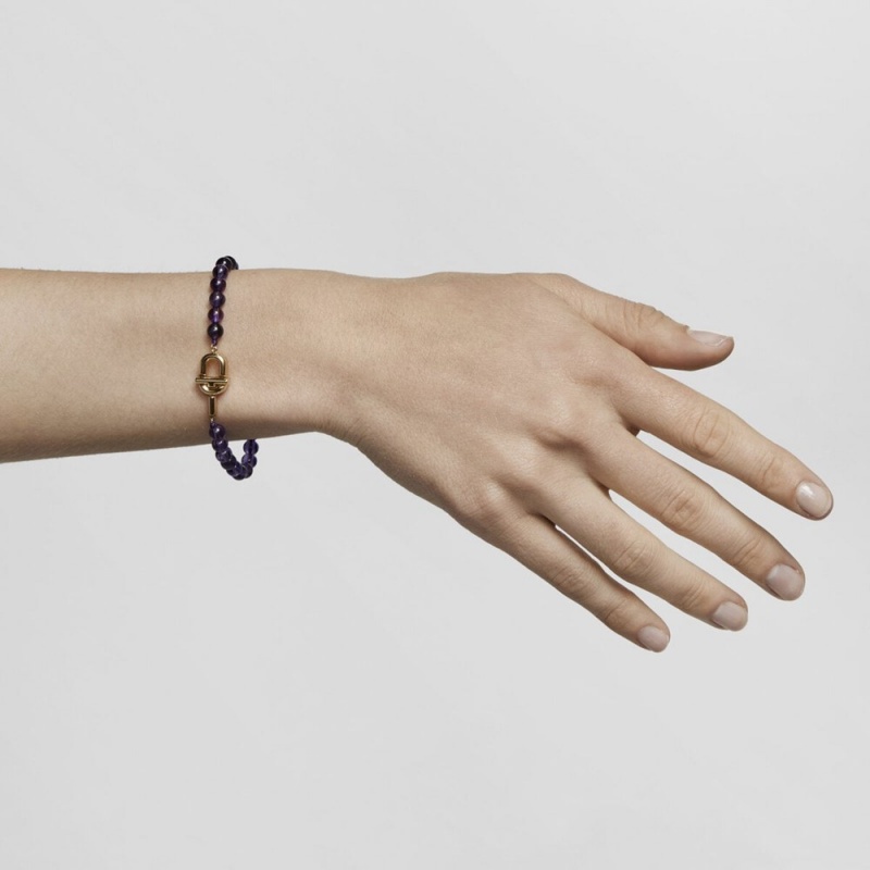 Pulseras TOUS Manifesto with 18kt plating over with amethyst Mujer Dorados Plateados | 9624TSIPD