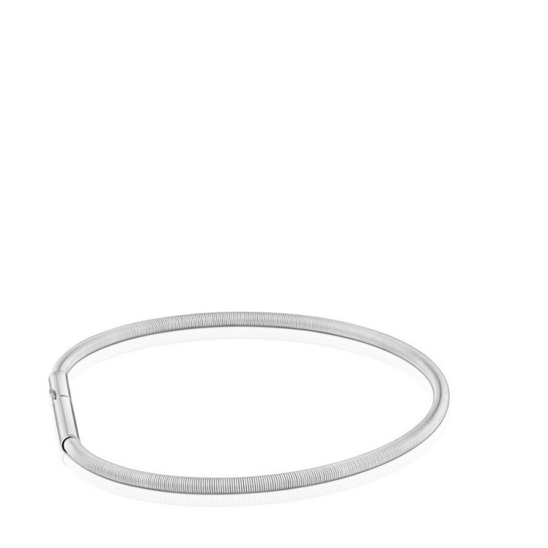 Pulseras TOUS Mesh Tube steel 17 cm Mujer Grises | 9385AHYSZ