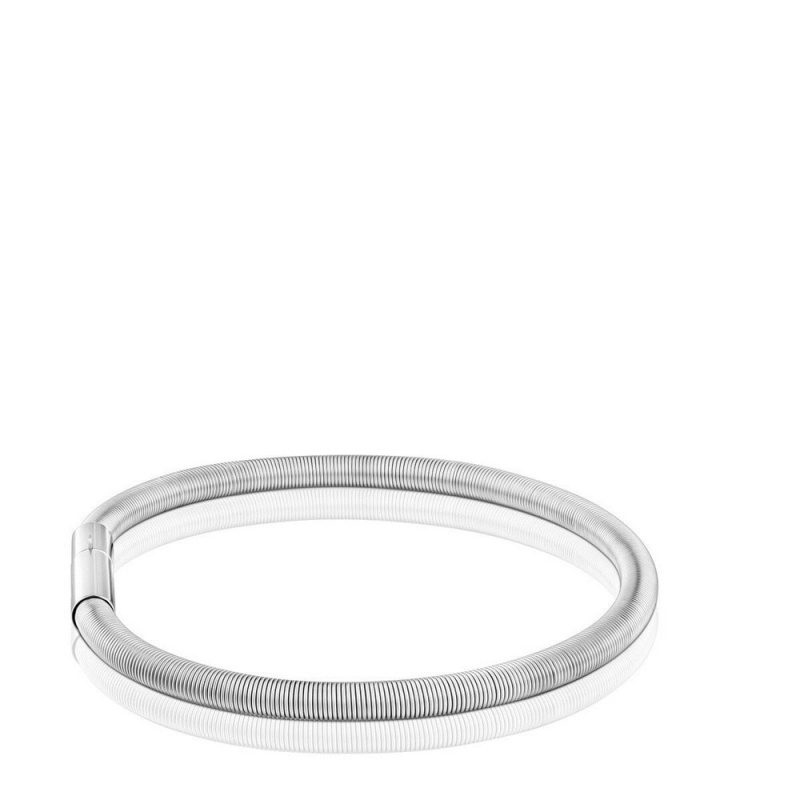 Pulseras TOUS Mesh Tube steel 19 cm Mujer Grises | 6014GPHME