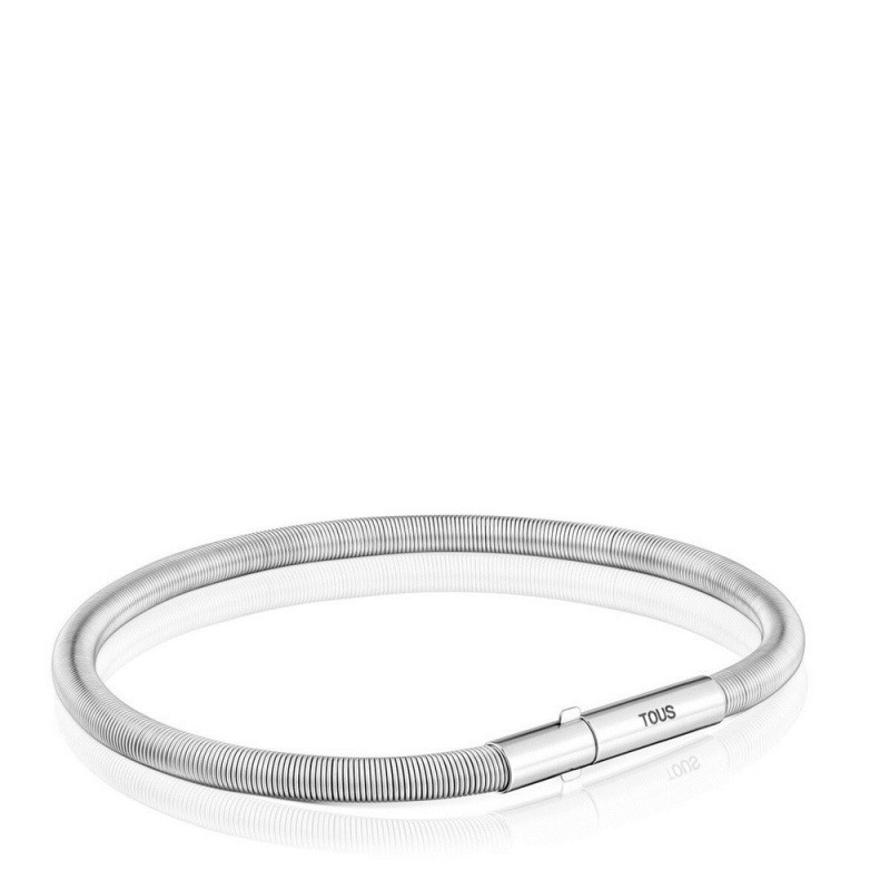 Pulseras TOUS Mesh Tube steel 19 cm Mujer Grises | 6014GPHME