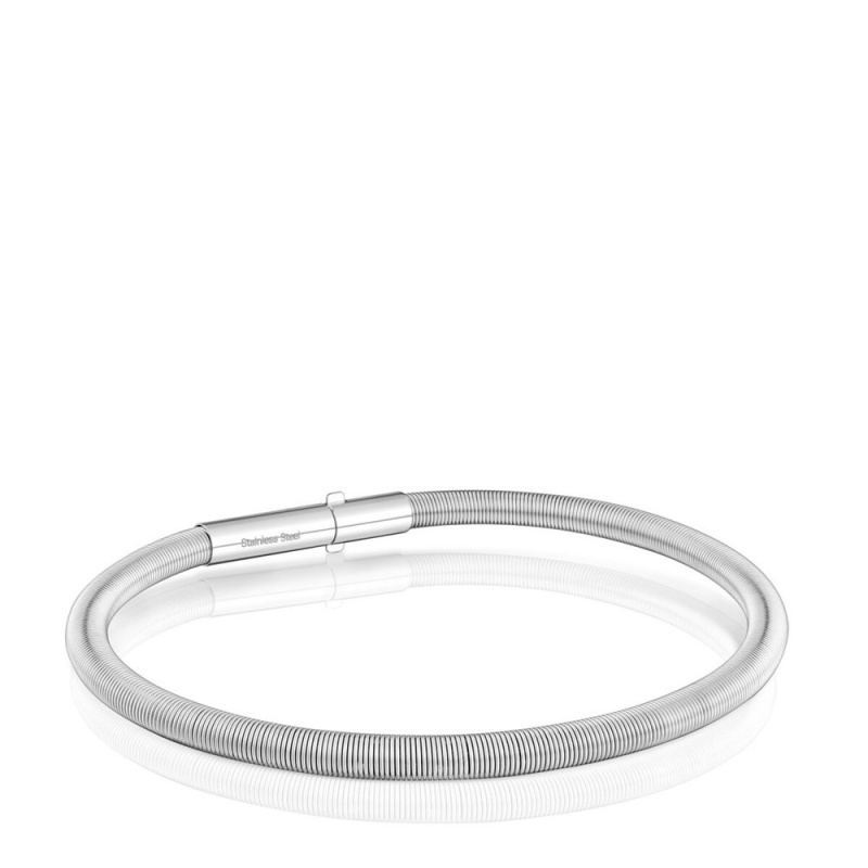 Pulseras TOUS Mesh Tube steel 19 cm Mujer Grises | 6014GPHME