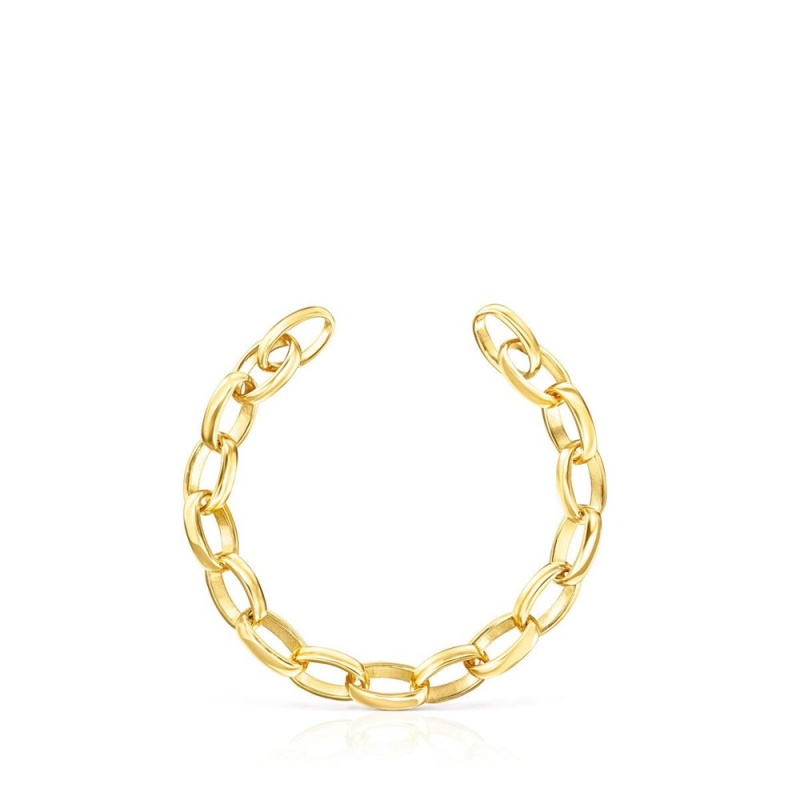 Pulseras TOUS Oval Vermeil Hold Mujer Plateados | 5974FLNQB