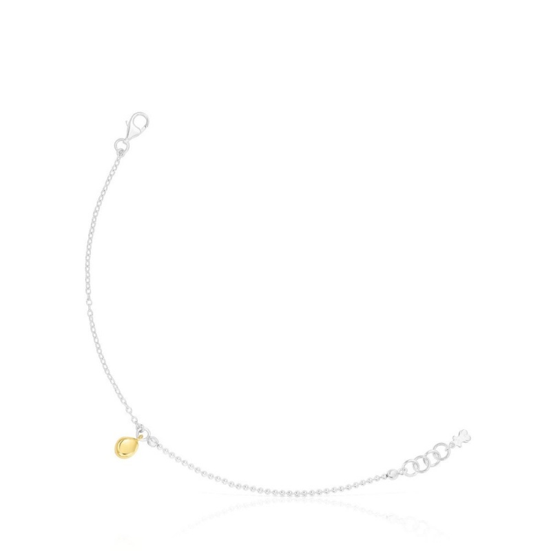 Pulseras TOUS Two-tone Joy Bits with pendant Mujer Dorados | 7095BFIRU