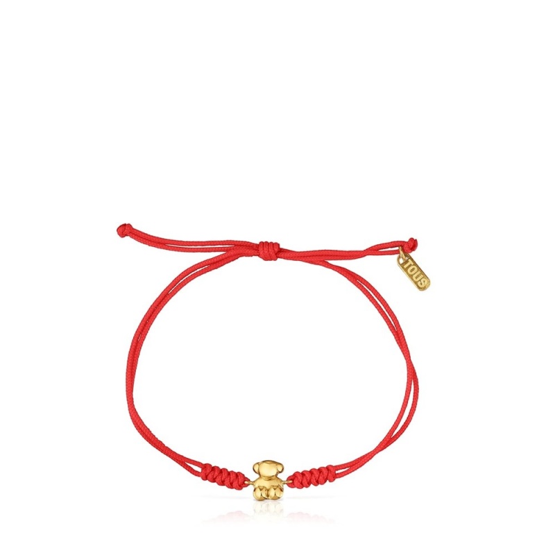 Pulseras TOUS nylon bear Bold Bear Mujer Rojos Dorados | 1657RISEM