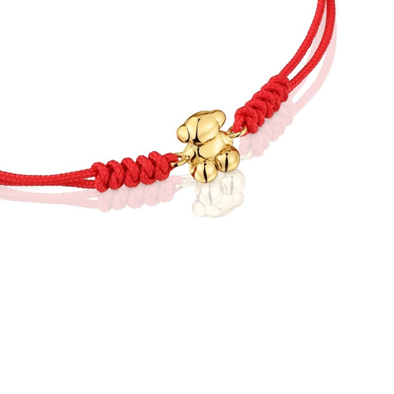 Pulseras TOUS nylon bear Bold Bear Mujer Rojos Dorados | 1657RISEM