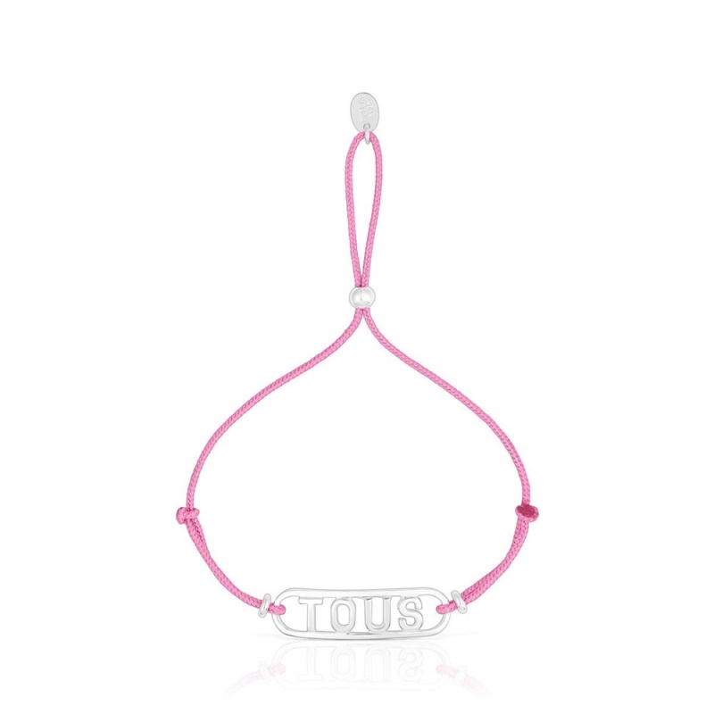 Pulseras TOUS nylon with Logo Mujer Rosas Plateados | 3526DPJRO