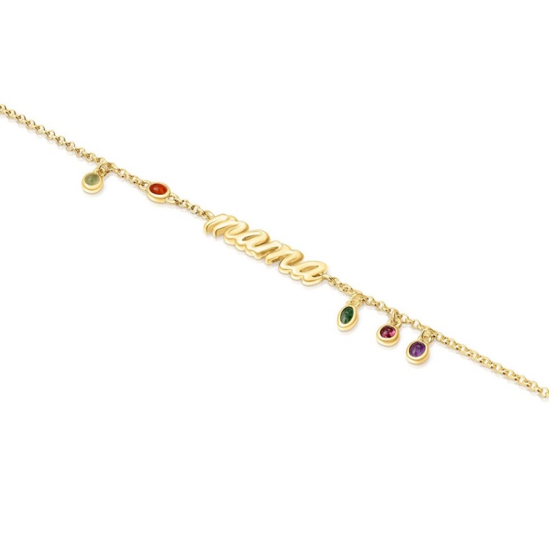 Pulseras TOUS vermeil Mama with gemstones Mama Mujer Plateados | 5321SMKHX