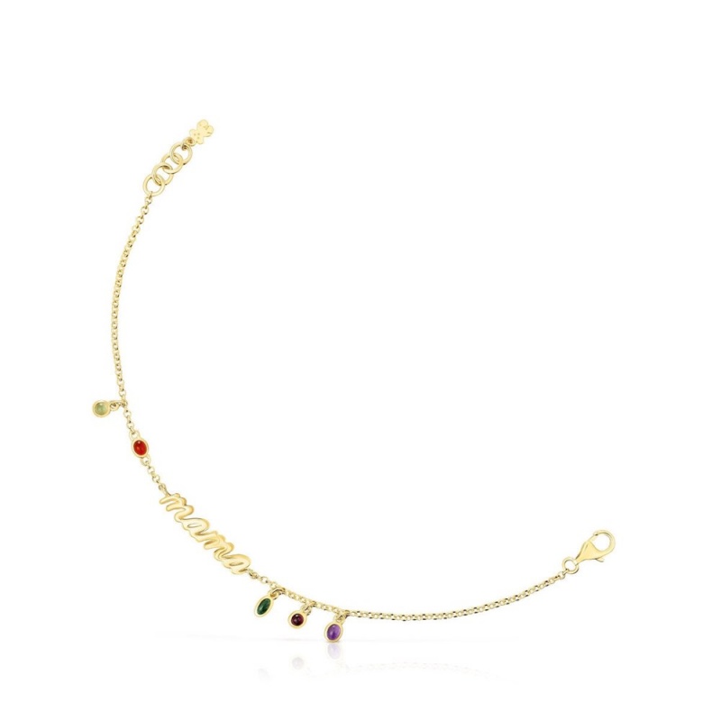 Pulseras TOUS vermeil Mama with gemstones Mama Mujer Plateados | 5321SMKHX