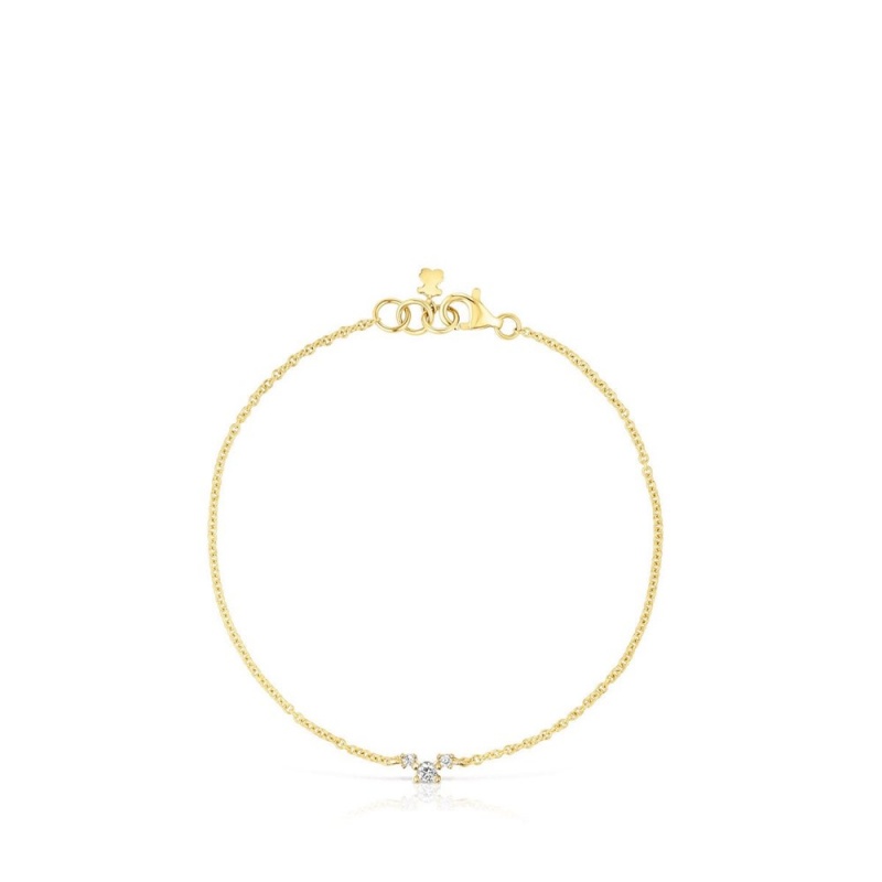 Pulseras TOUS with diamonds Les Classiques Mujer Dorados | 2786ONGCM