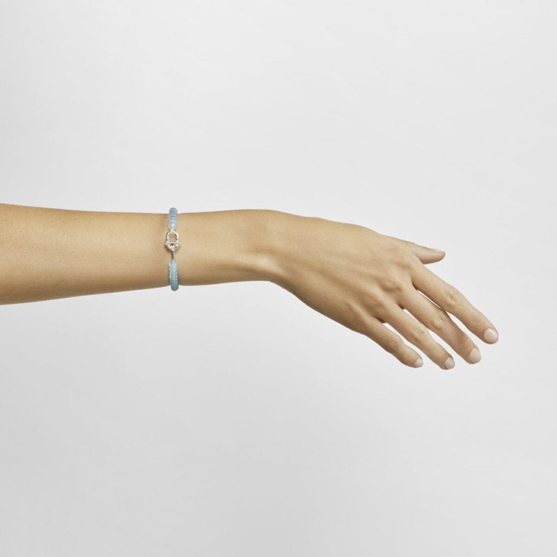 Pulseras TOUS with treated chalcedony MANIFESTO Mujer Plateados Azules | 4859EPINM